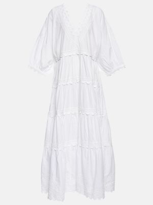 Bavlněné dlouhé šaty Juliet Dunn - bílá