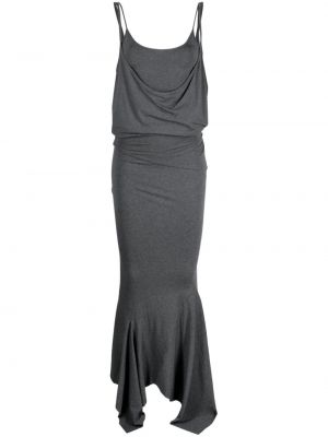 Асиметрична коктейлна рокля The Attico сиво
