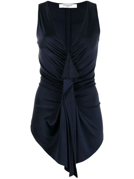 Top z v-izrezom z draperijo Givenchy Pre-owned modra