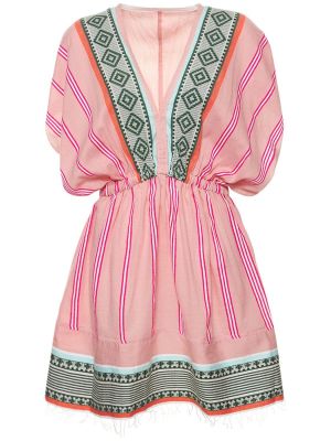 Bavlněné mini šaty Lemlem - růžová