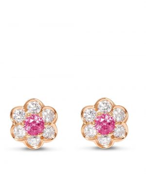 Φλοράλ σκουλαρίκια από ροζ χρυσό David Morris