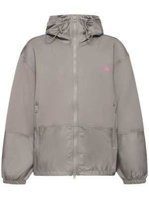 Mikina s kapucí na zip Adidas By Stella Mccartney šedá