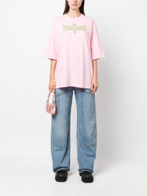 T-shirt aus baumwoll mit print Chiara Ferragni pink