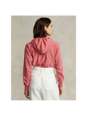 Sudadera con capucha de algodón Polo Ralph Lauren rosa