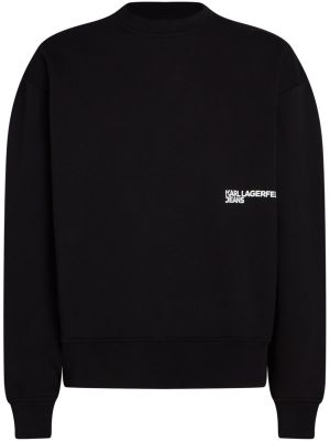 Пуловер с принт с кръгло деколте Karl Lagerfeld Jeans черно