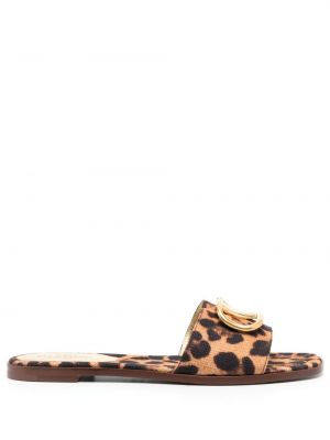 Sandále s potlačou s leopardím vzorom s prackou Valentino Garavani