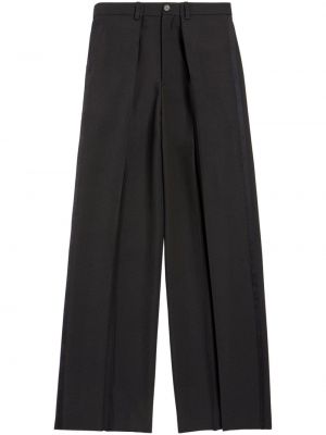 Spodnie wełniane plisowane Balenciaga czarne
