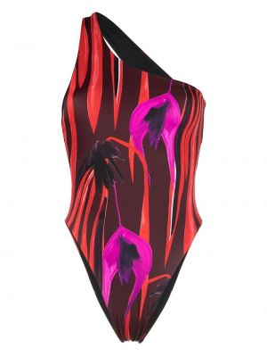 Maillot de bain à imprimé à motifs abstraits asymétrique Louisa Ballou