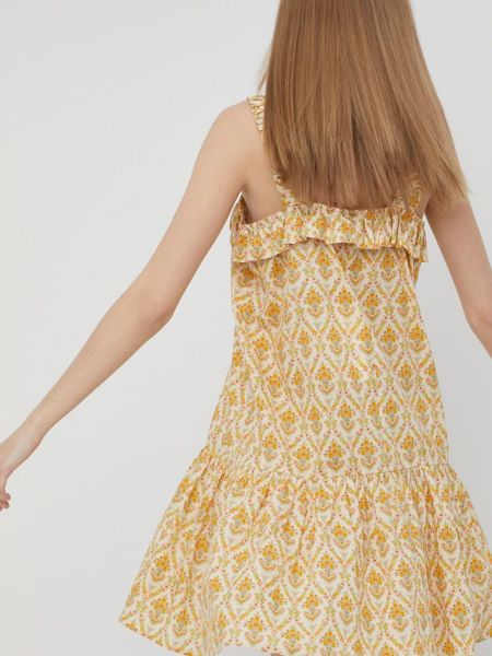 Bavlněné mini šaty Notes Du Nord žluté
