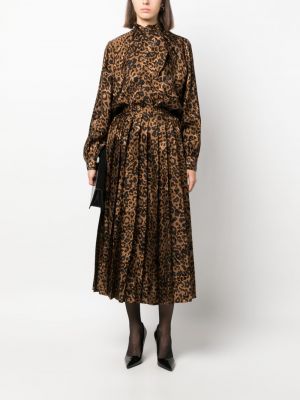 Jacquard hemd mit print mit leopardenmuster Vetements braun