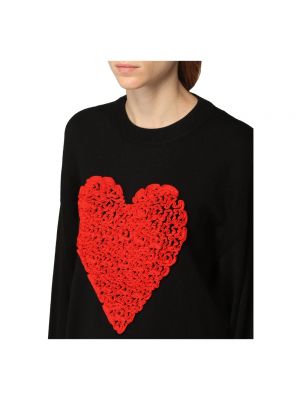 Jersey de tela jersey con corazón Love Moschino negro