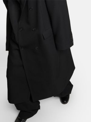 Vlněný kabát The Row černý