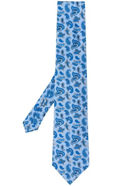 Corbata de cachemir con estampado con estampado de cachemira Etro azul