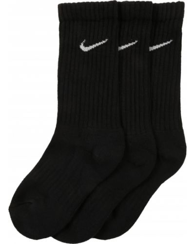Памучни спортни чорапи Nike черно