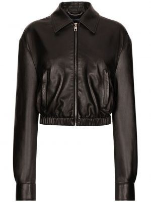 Usnjena jakna Dolce & Gabbana črna