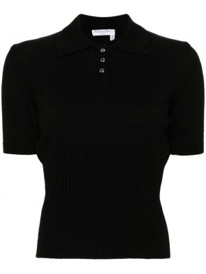 Vilnonis polo marškinėliai Christian Dior Pre-owned juoda