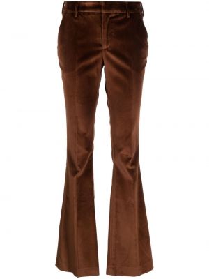 Aksamitne spodnie Pt Torino brązowe