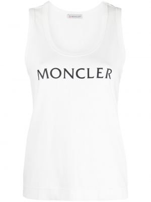 Top con stampa Moncler bianco