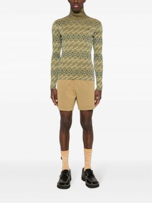 Shorts de sport en coton avec applique Acne Studios vert