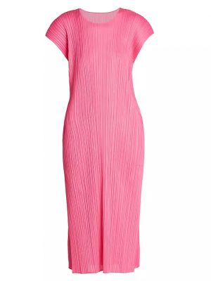 Плиссированное платье миди Pleats Please Issey Miyake розовое