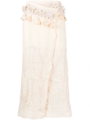Lanena suknja Johanna Ortiz bijela