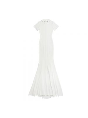 Biała sukienka długa Balenciaga