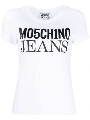 Bavlnené tričko s potlačou Moschino Jeans biela