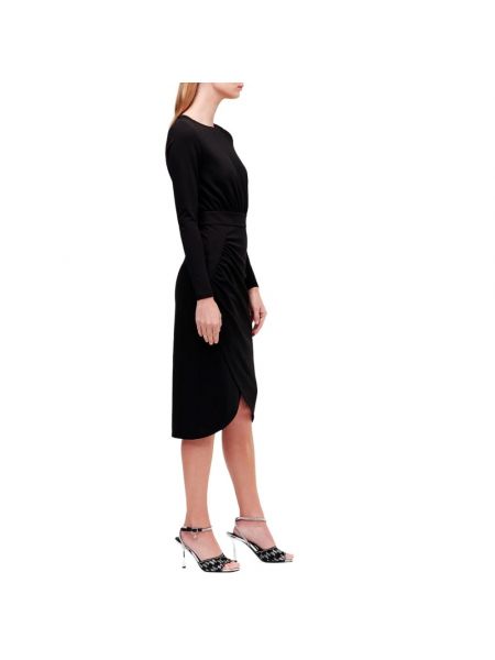 Sukienka midi z długim rękawem Karl Lagerfeld czarna