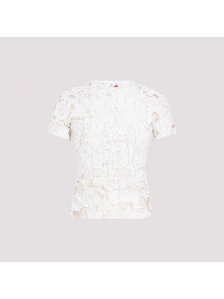Camiseta desgastada de algodón Diesel blanco