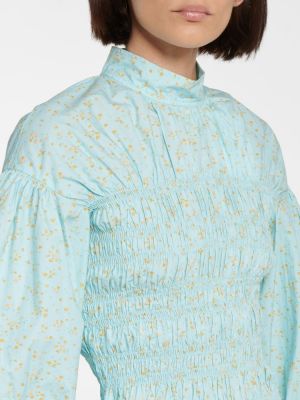 Bluză din bumbac cu model floral Ganni