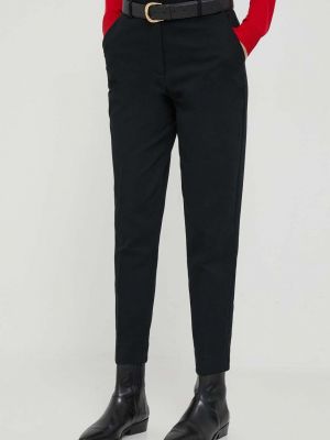 Spodnie dopasowane z wysoką talią Sisley czarne