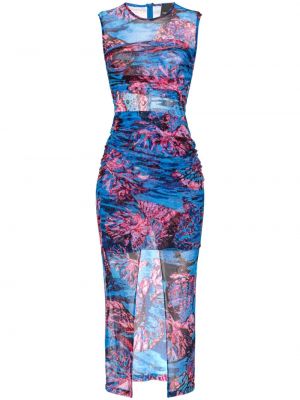 Αμάνικη μίντι φόρεμα με σχέδιο Pinko μπλε
