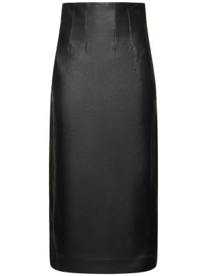 Kožená sukňa Chloé čierna