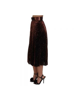 Falda larga con lentejuelas Dolce & Gabbana marrón