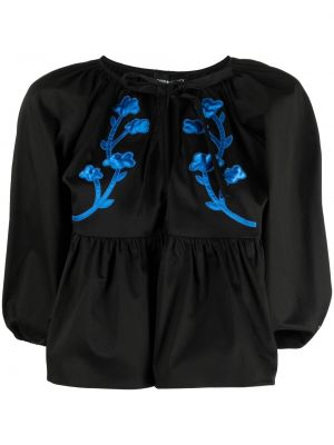 Bluza s cvetličnim vzorcem Cynthia Rowley črna