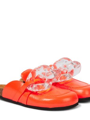 Kožené domáce papuče Jw Anderson oranžová