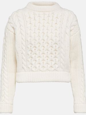 Sweter z kaszmiru Patou biały
