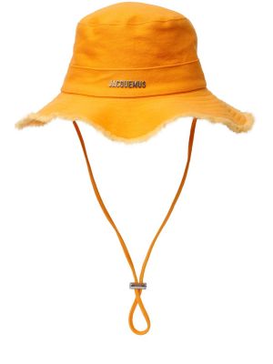 Памучна шапка Jacquemus оранжево