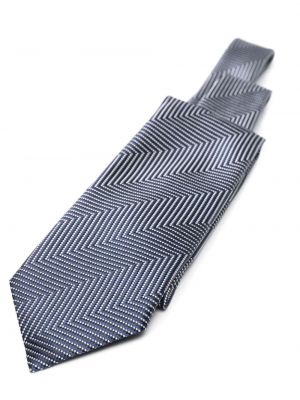 Hedvábná kravata s potiskem Tom Ford modrá