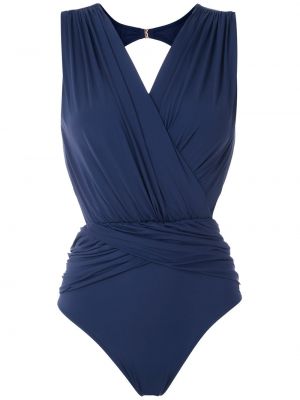 Badeanzug mit drapierungen Brigitte blau