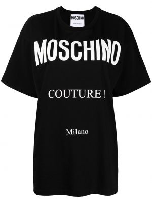 Oversize тениска Moschino черно