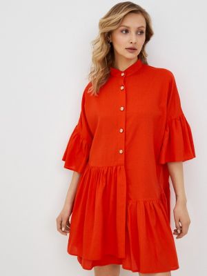 Платье-рубашка Lmp оранжевое