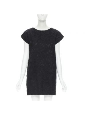 Jedwabna sukienka Saint Laurent Vintage czarna