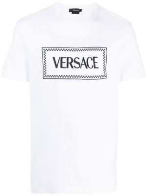 T-shirt aus baumwoll mit print Versace weiß