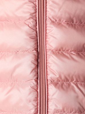 Пухено късо палто Moncler розово