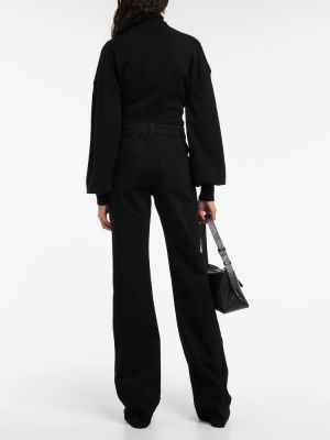 Proste spodnie bawełniane asymetryczne Tom Ford czarne
