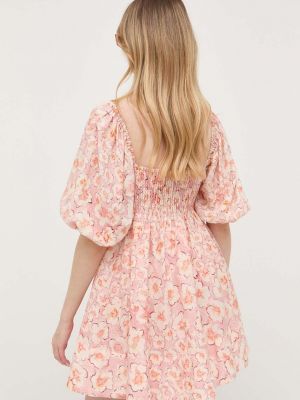 Mini šaty Bardot růžové