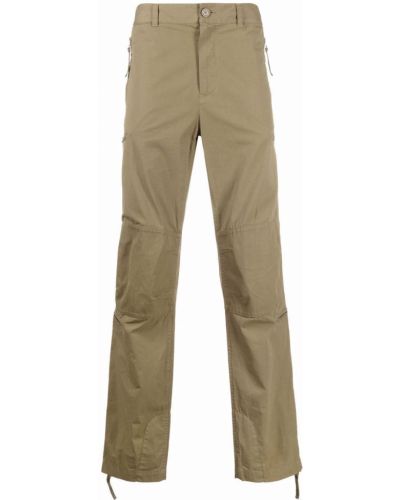 Pantaloni dritti con cerniera Helmut Lang verde