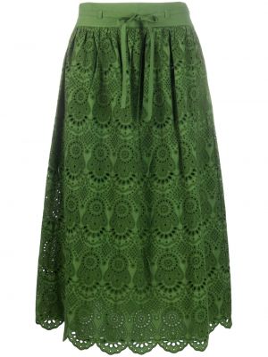 Sukně na zip s vysokým pasem Ulla Johnson - zelená