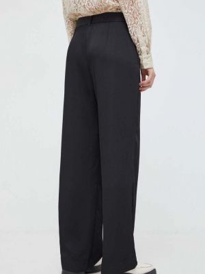 Jednobarevné kalhoty s vysokým pasem Bruuns Bazaar černé